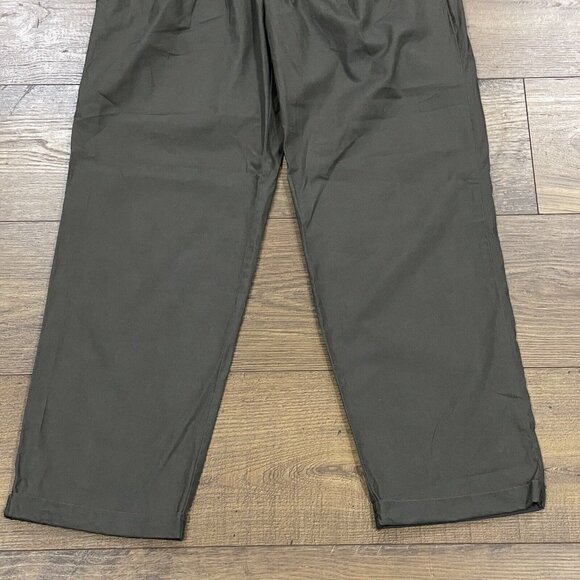 Anthropologie Cartonnier Pants Womens Green Pleated Belted Tie Waist Cuffed Crop - Picture 3 of 14